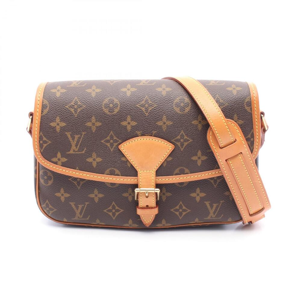 Louis Vuitton Sologne Monogram Shoulder Bag Canvas Leather Brown